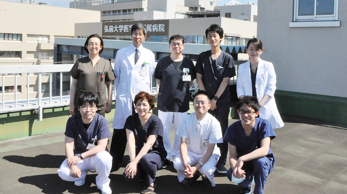 学会の発表者の面々。病院の屋上で記念写真。